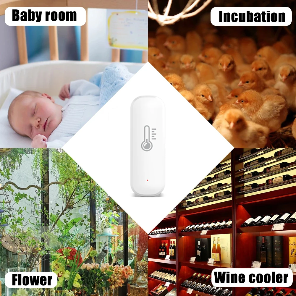 Tuya Zigbee Temperature Humidity Sensor Smart Home Indoor Hygrometer Remote Monitor Smart Life APP Works with Google Home Alexa