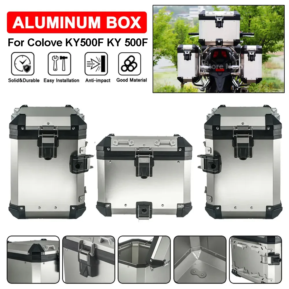 

Aluminum Box Stainless Steel Luggage Rack For Colove KY500F KY 500 F Motorcycle Tail Trunk Top Case Panniers Saddlebag Bracket