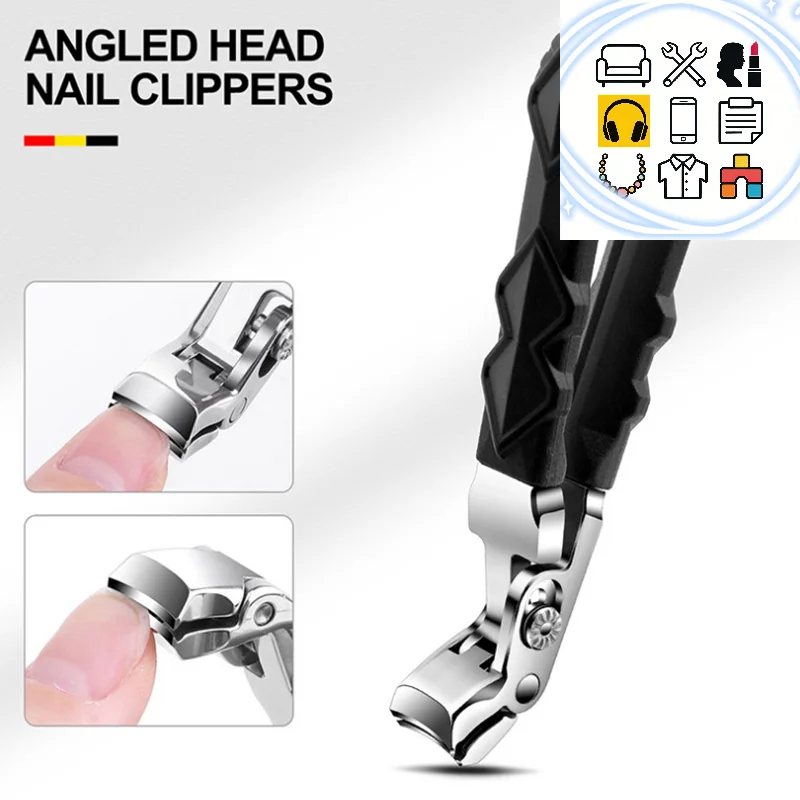 노인을 위한 각진 머리 손톱깎이 두꺼운 손톱을 위한 인체공학적 발톱깎이 네일 커터 트리머 전문 매니큐어 도구