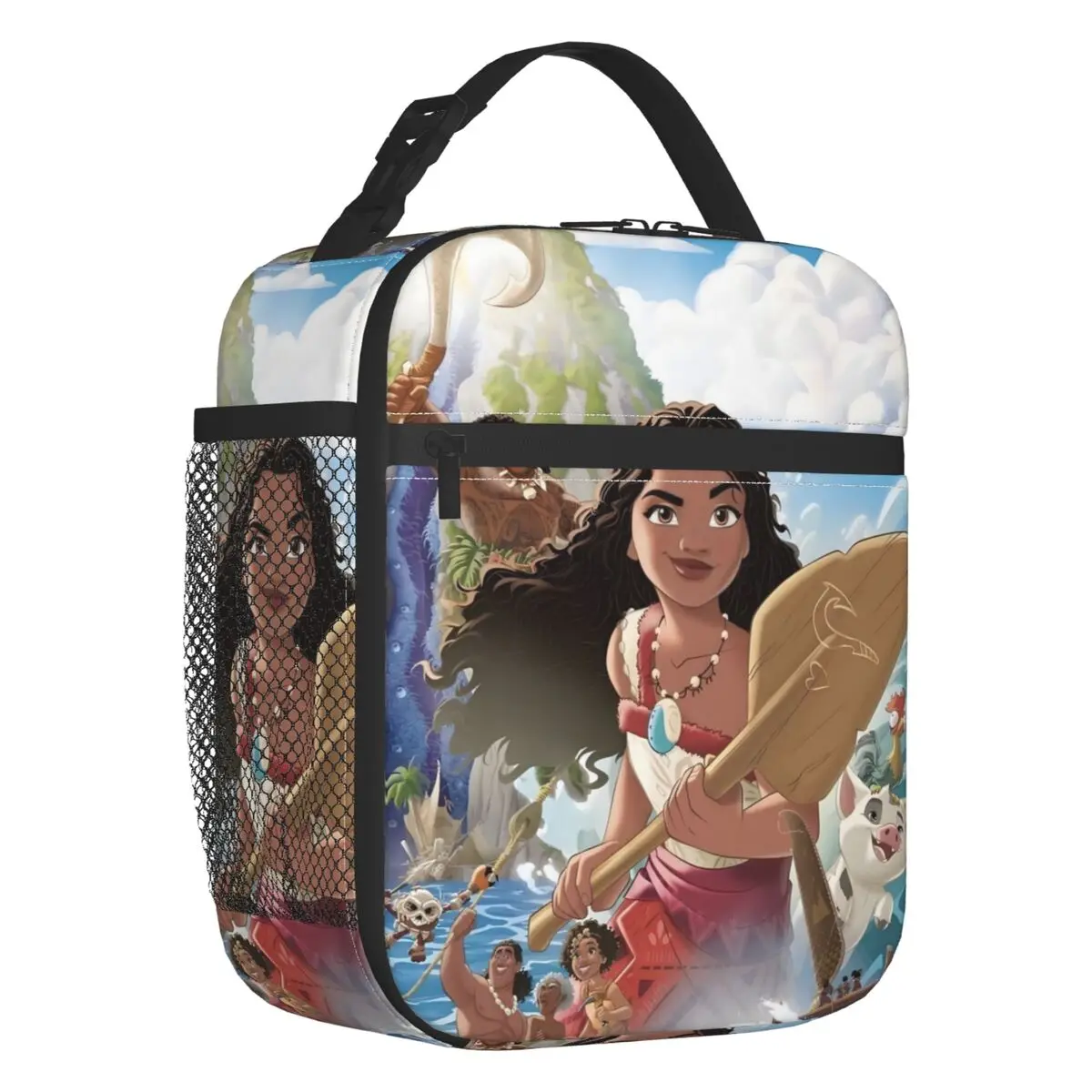 

Изолированная сумка для обеда на заказ, милая Моана, женская водонепроницаемая сумка-холодильник с рисунком аниме, термобокс для обеда, офисная работа, школа