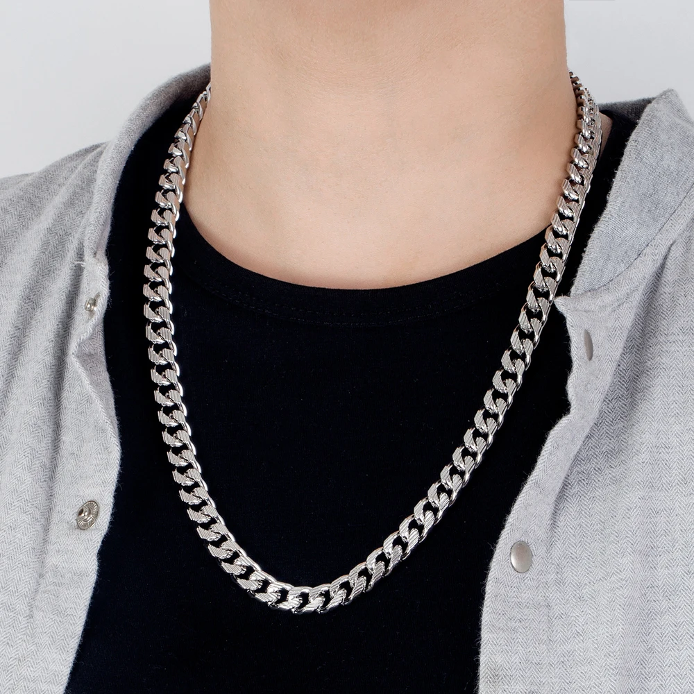 Chunky Miami 10mm Cuban Link Choker Necklace for Men 925 Sterling Silver Hip Hop Rapper Streetwear Bold Statement Jewelry