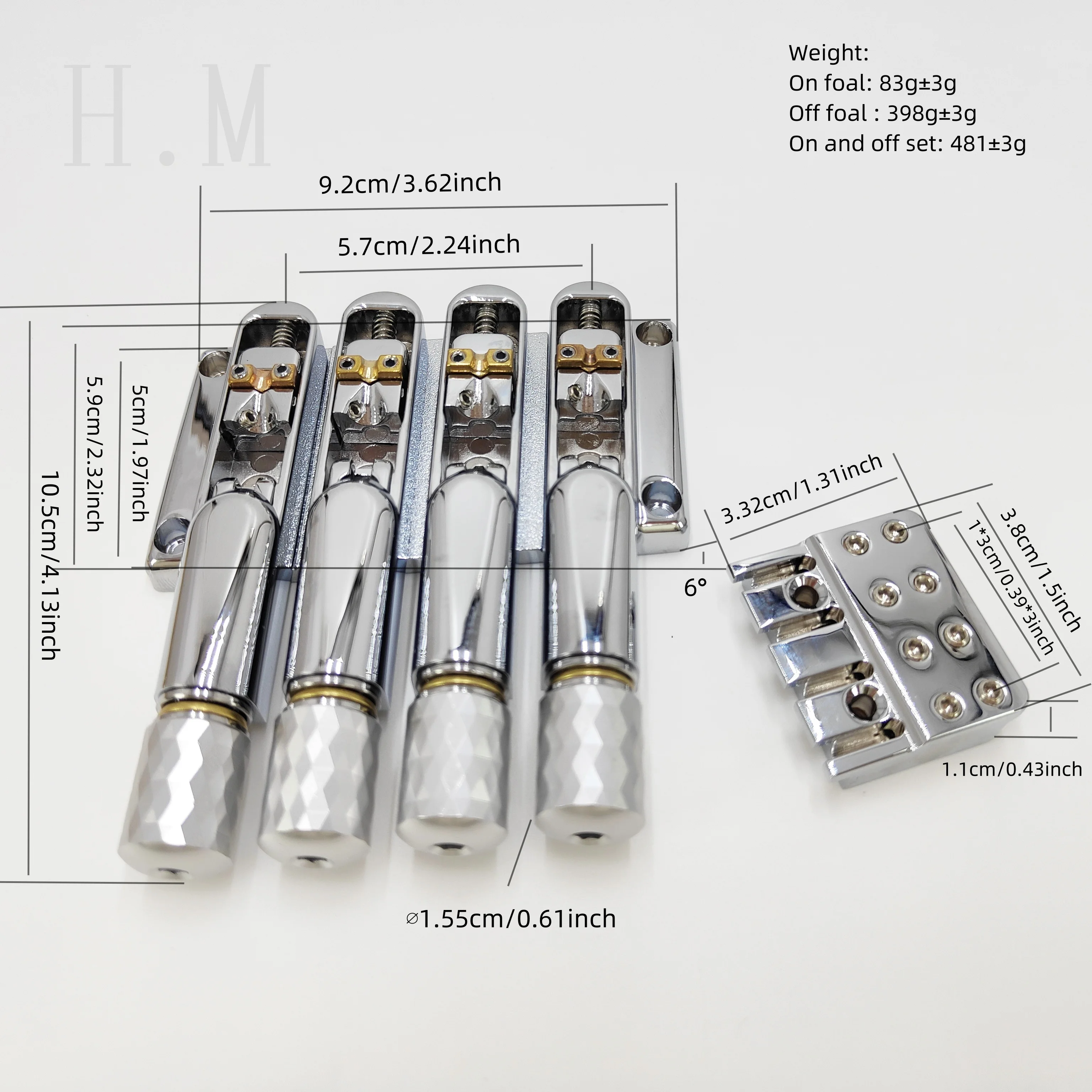 Picture 7: High-grade headless bass four-string copper code bridge pull string plate 4-string headless electric bass accessory bridge