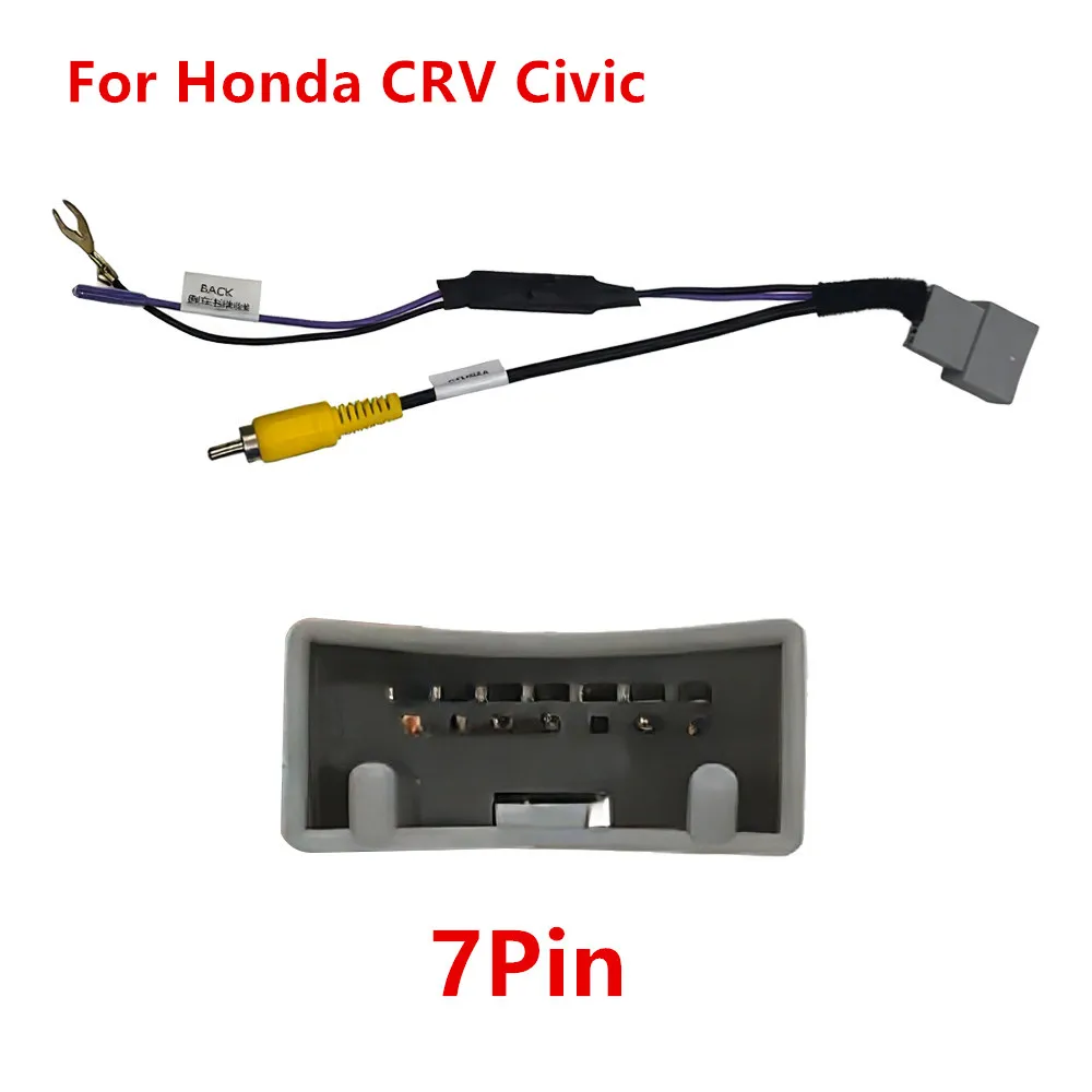 5pcs 7Pin 8Pin 12Pin 24Pin 32Pin Car Reverse Camera Output Video Adapter Cable For Honda CRV Civic Fit City Vezel XRV BRV