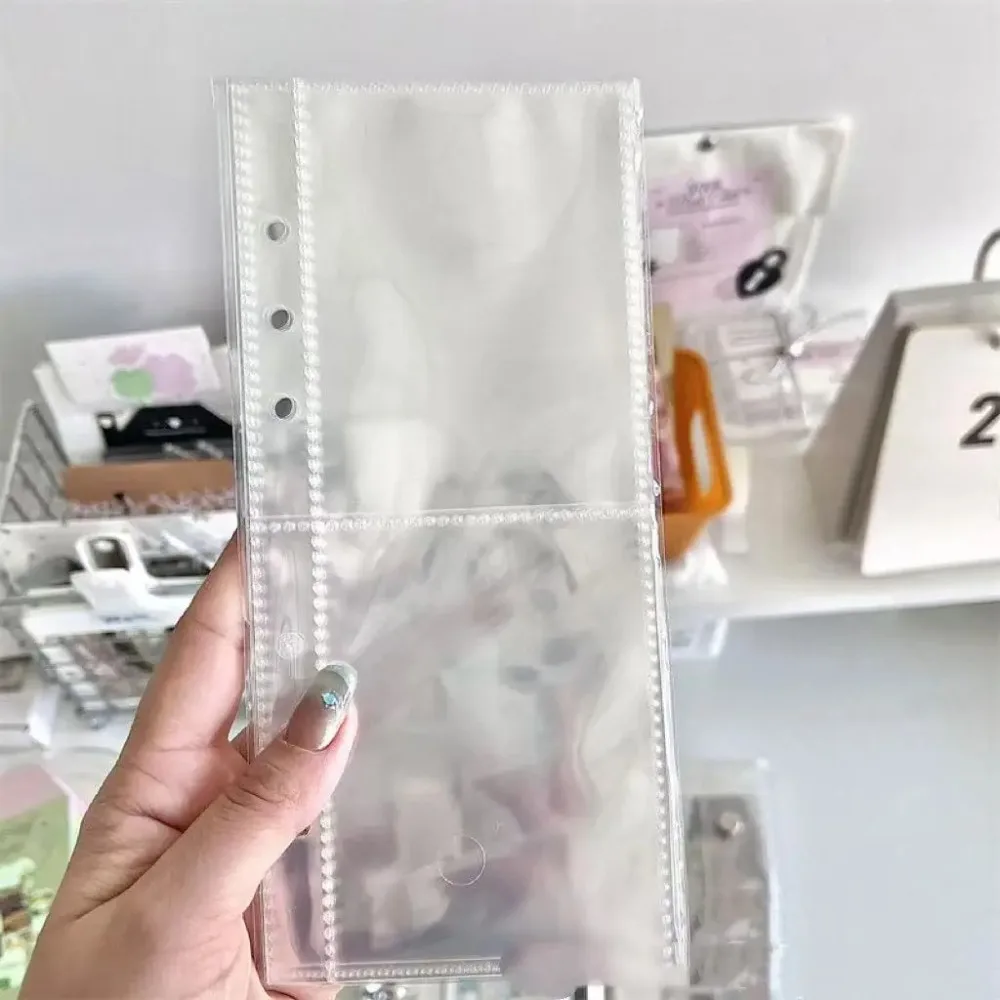 A6 Loose Leaf Cover Half Laser Transparent 6-Hole Narrow PVC Notebook Cover Detachable Design Double Buckle Flip Cover