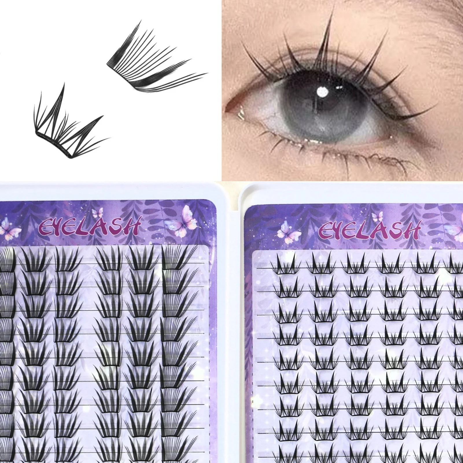 Natuurlijke Valse Wimpers Individuele cluster Synthetische Vezels C Krul 9-12mm Mix Lengtes Wimperverlenging Voor Beginners Cosmetica