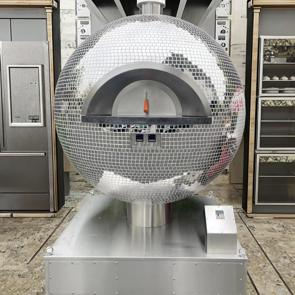 Large Capacity Stone Form Pizza Oven With Max 500 Degrees for Baking Neapolitan Pizza Less Than 1 Mintue Globe Rotary Pizza Kiln