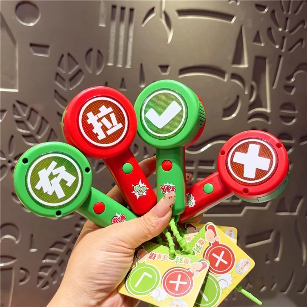 Double-sided Yes No Fidget Keychain Sound Making Stress-relief Bag Pendant Light Up Music Backpack Charm School Competition