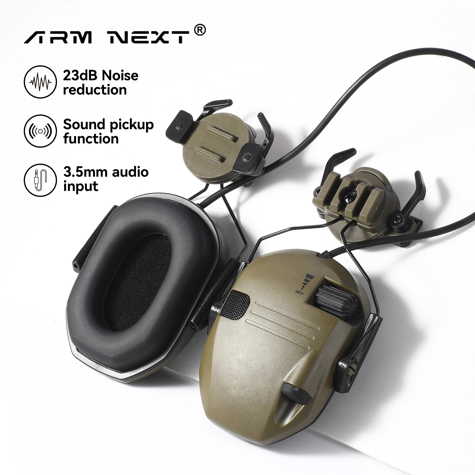 

Active Helmet Mounted Earmuffs For Shooting Electronic Hearing Protection Ear Protect Noise Reduction Active Hunting Headphone