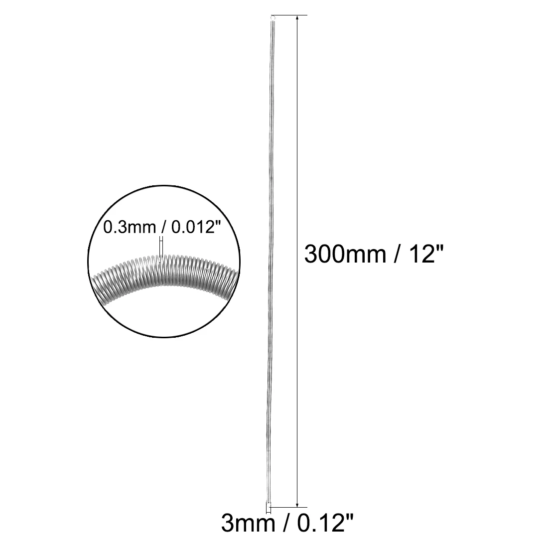 1/2Pcs Extension Spring 0.3mm-0.9mm Wire Diameter 3mm-10mm OD 300mm Free Length Spring Steel Small Dual Hook Coil Tension Spring image 5