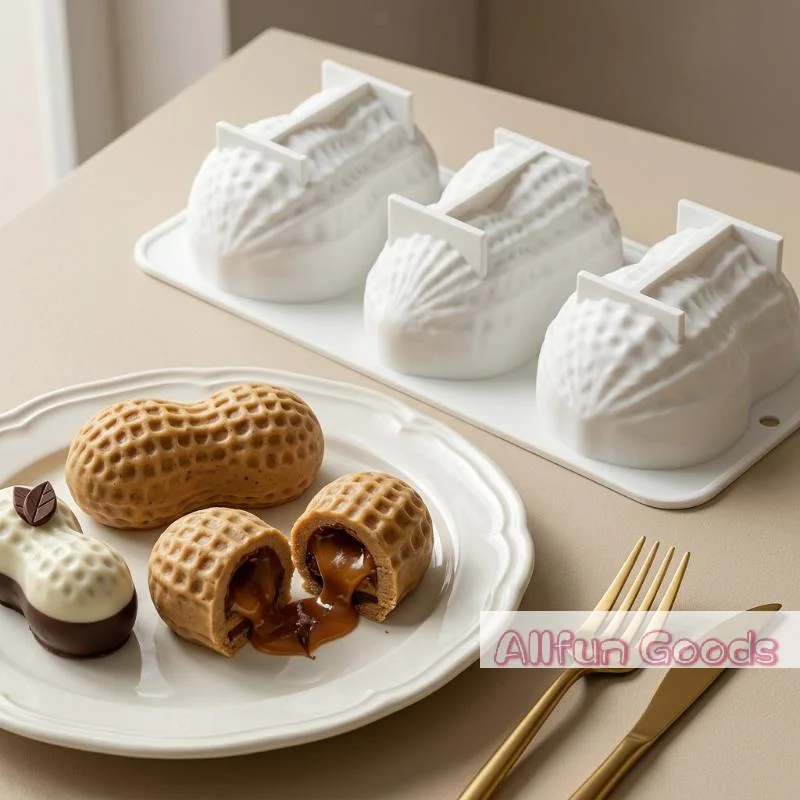 [T5]Versatile 3-Cell Peanut Silicone Mold for Chocolate Mousse Cake and Pastry Creations