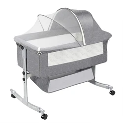 Multifunction Bedroom Infant Baby Moses Basket Crib Bed Modern Luxury Removable Foldable Baby Bassinet with Stand