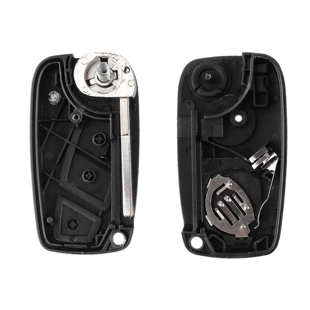 KEYYOU Car Key Shell per Fiat 500 Punto Stilo Ducato Panda Doblo Bravo pieghevole 2/3 pulsanti telecomando portachiavi lama non tagliata