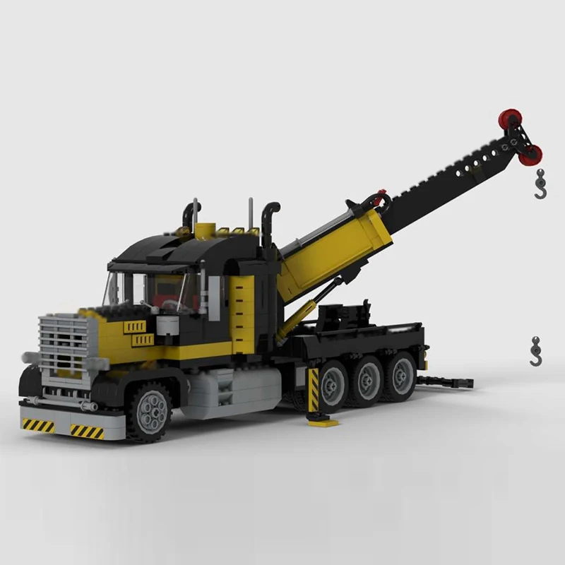 City Car Model MOC Building Bricks Rotator Tow Truck With Inline 8 Diesel Modular Technology Children Holiday Gifts Assemble Toy