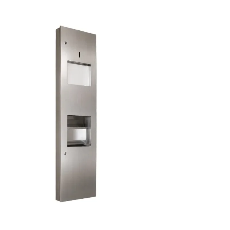 for Modern Stainless Steel 304 Square Toilet Paper Holder with Hand Dryer and Trash Can Suitable for Home or Hotel Use