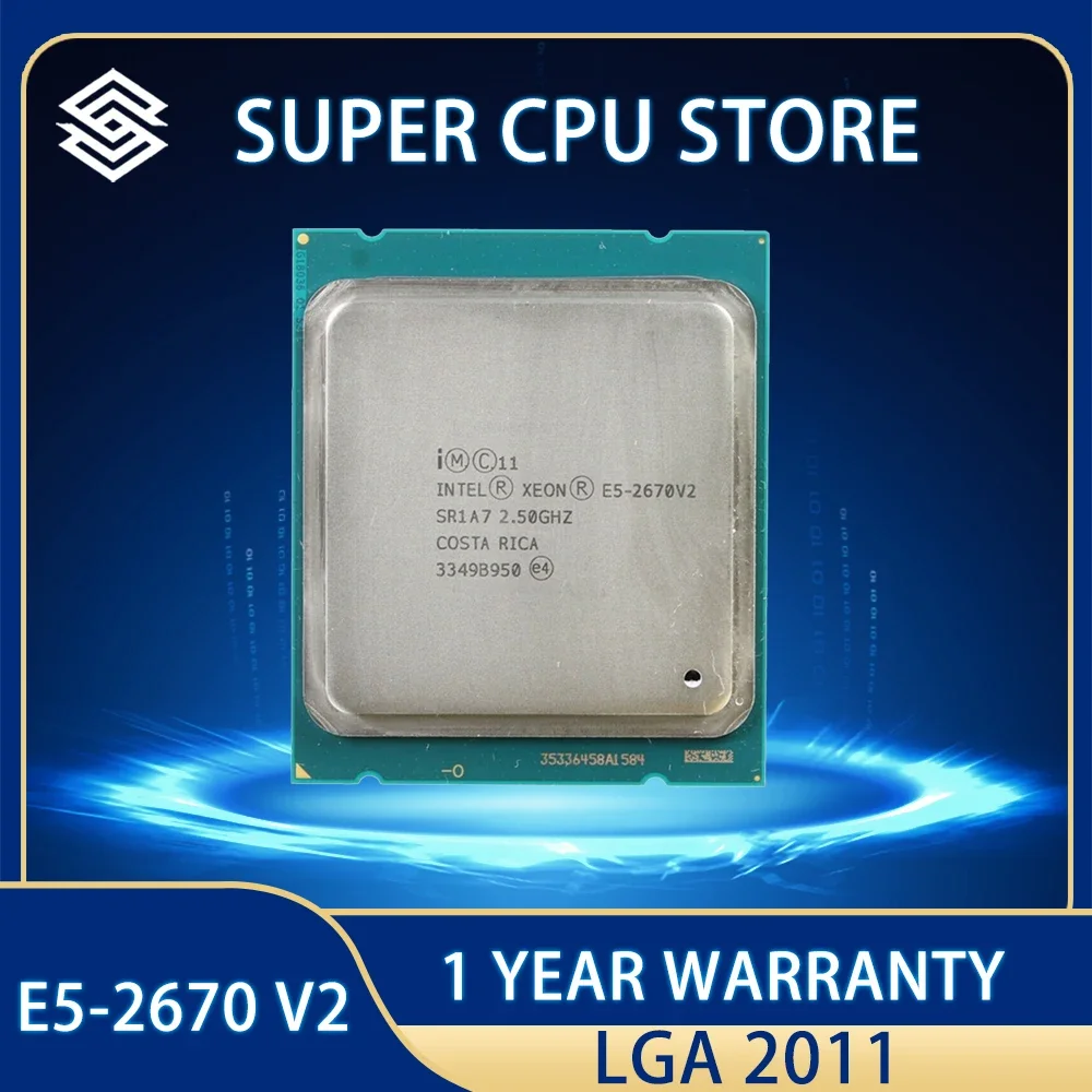 

Intel Xeon E5-2670v2 E5 2670v2 E5 2670 v2 CPU Processor 25M 115W 2.5 GHz Ten-Core Twenty-Thread LGA 2011