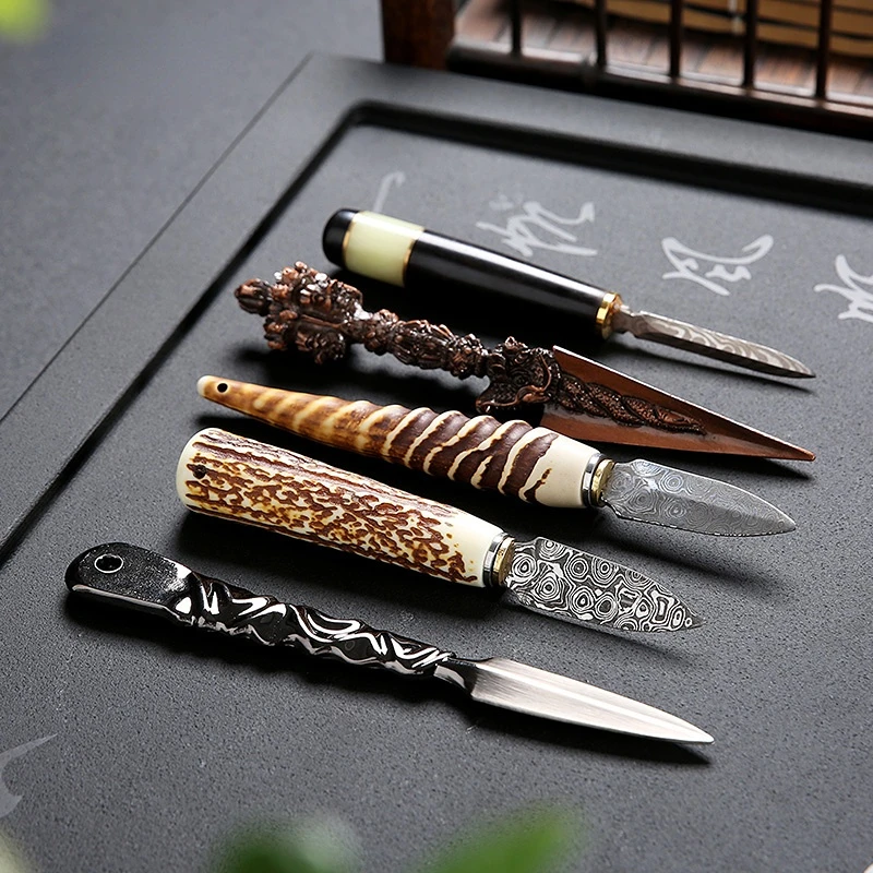 

Chinese Puer Tea Knife Prying Sandalwood Insert Kung Fu Tea Needle Stainless Steel Tea Cone Green Tea Ceremony te matcha Teaware