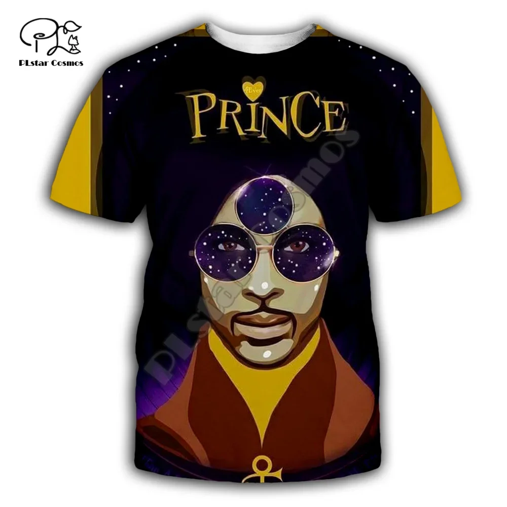 PLstar Cosmos Popular Singer Prince Rogers Nelson Purple 3DPrint Summer Casual Funny T-shirts Short Sleeves Unisex Men/Women A4