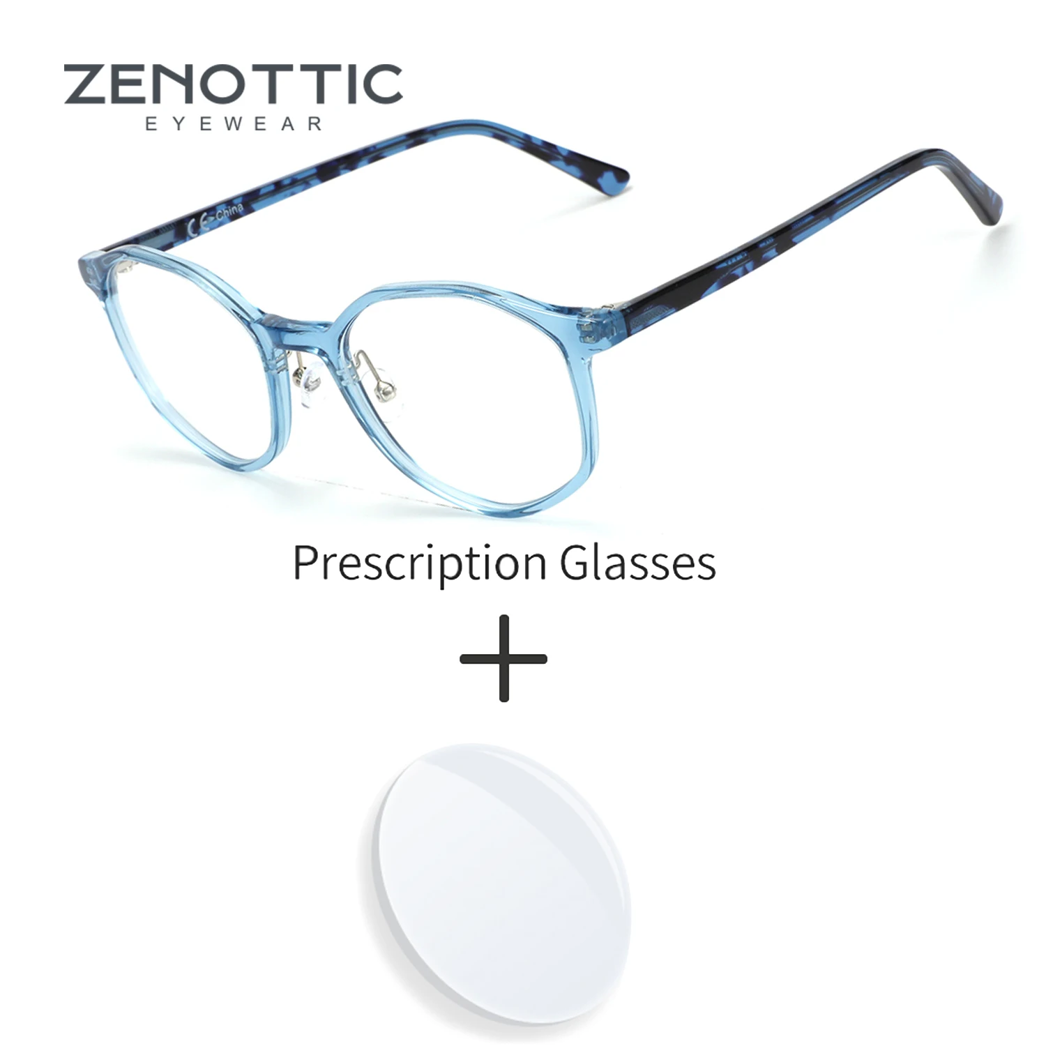 

ZENOTTIC (размер S) модные круглые очки по рецепту ручной работы Acetat фотохромные оптические очки для женщин и мужчин