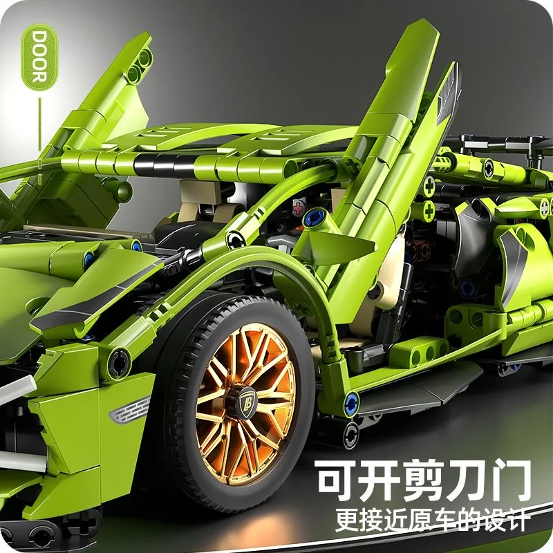 1200 PCS Tec 1:14 Lamborghini Sports car building blocks Assemble brick car toys for girls birthday presents Christmas presents