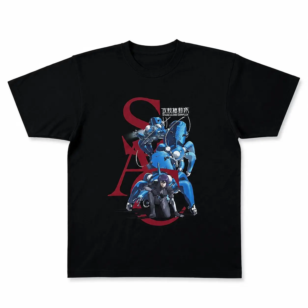 Ghost in the Shell Stand Alone Complex Graphic T Shirt Motoko Tachikoma Anime Fans Unisex Oversized Cotton Streetwear Tees