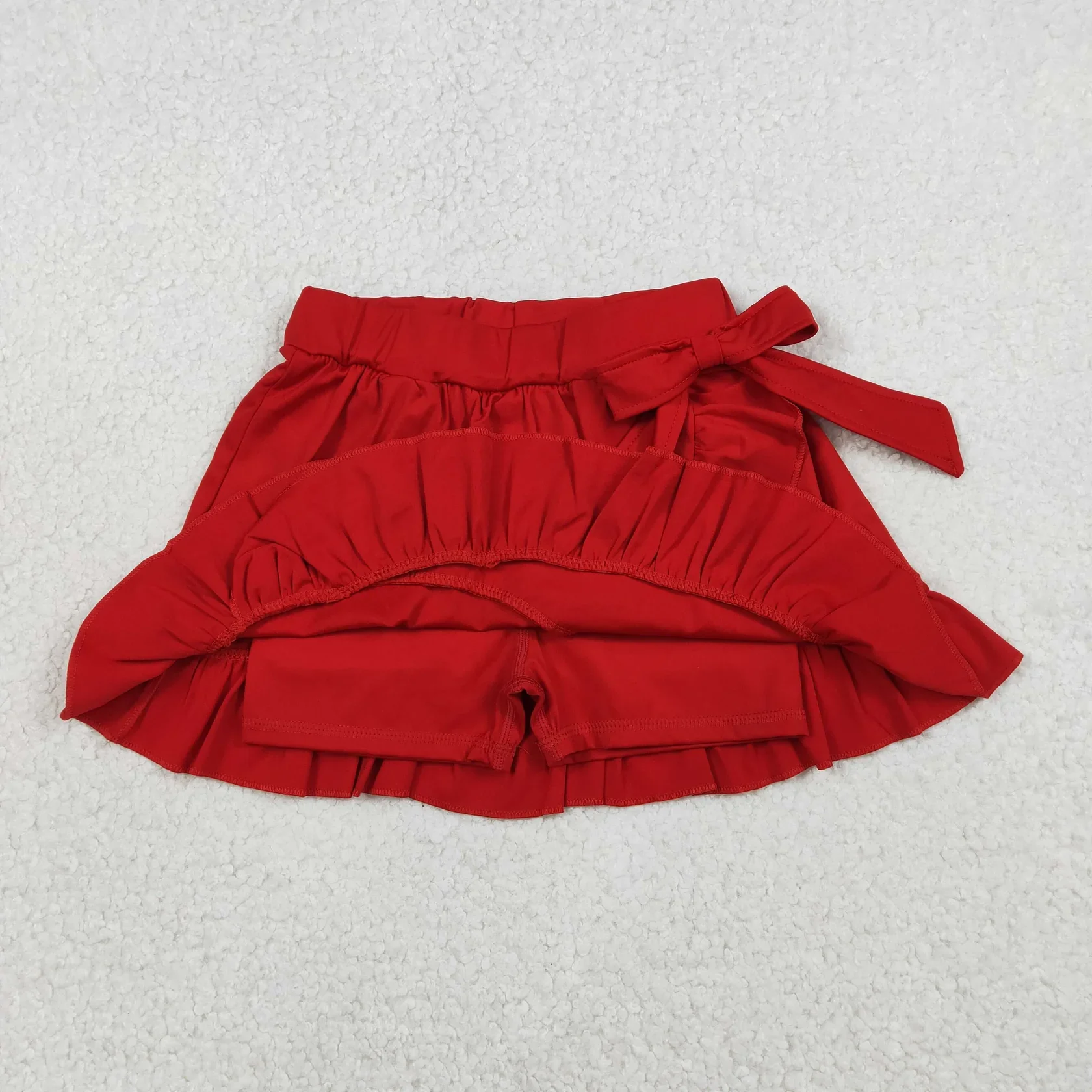 Wholesale Toddler Yoga Athletic Summer Girls Kids Children Active Skort Red Ruffle Clothes Baby Girl Adjustable Shorts Skirt