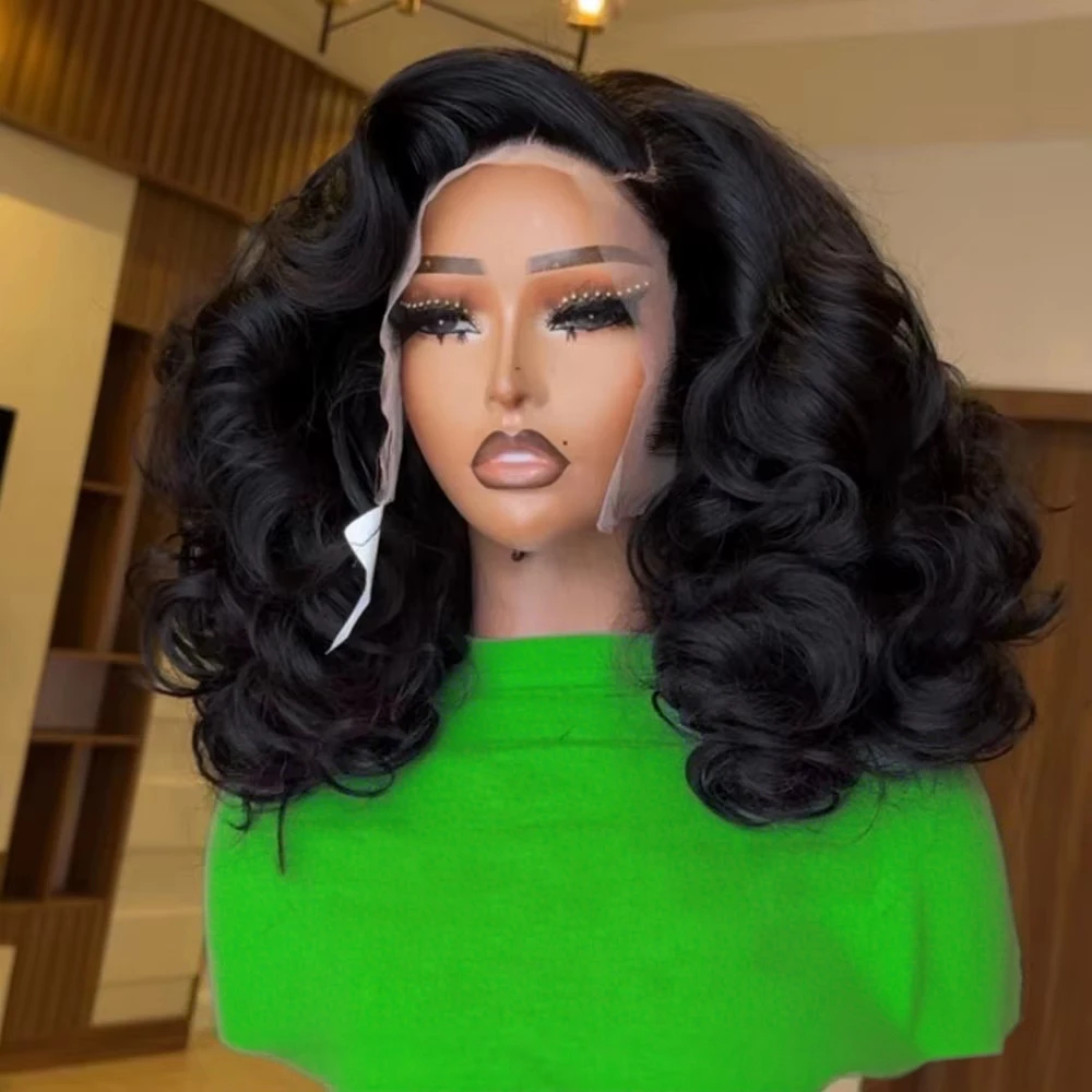 

Объемная волна Короткий парик Боб Человеческие волосы 13x4 13x6 Парик фронтальной части шнурка 250% Плотность HD Прозрачный парик фронта шнурка человеческих волос для женщин