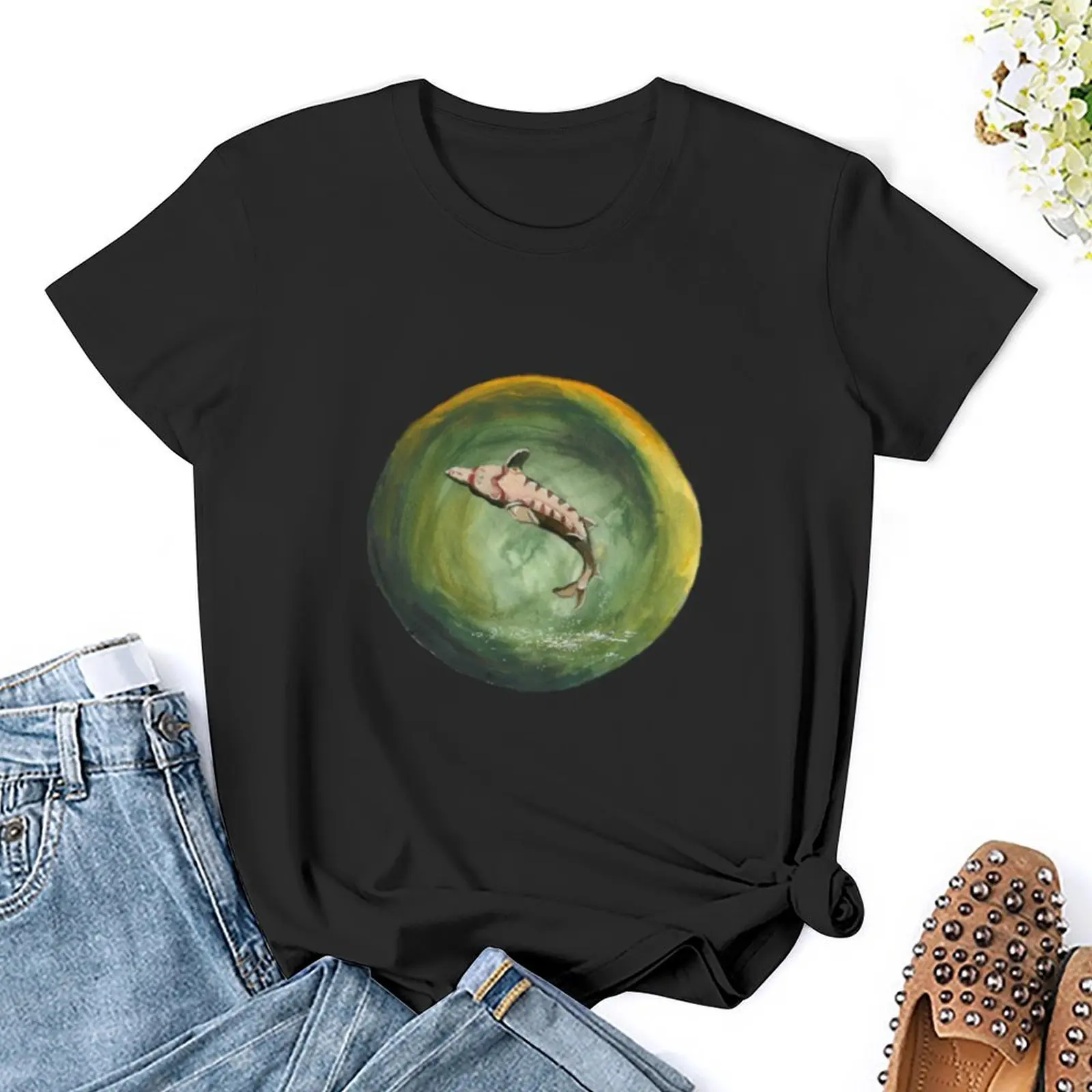 Steur Volle Maan Achtste Volle Maan Van Het Jaar Boerenalmanakcollectie T-Shirt Schattige Kleding Anime Witte T-Shirts Voor Vrouwen