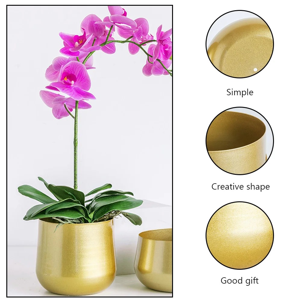 

1pc Nordic Style Iron Creative Flower Arrangement Container Home Decor Adornment Gift Premium Metal Flowerpot Desktop Ornament