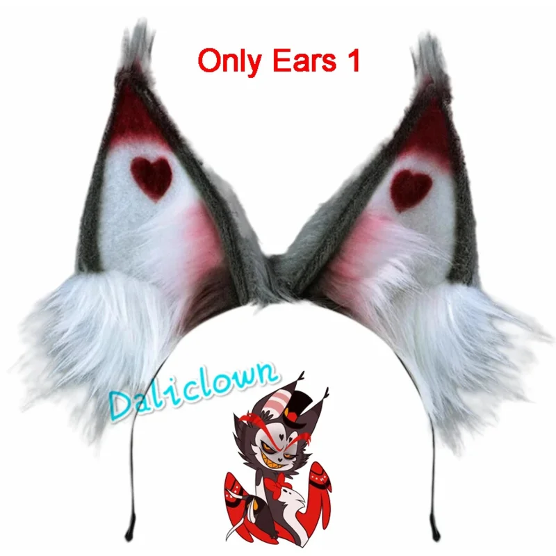 CyHusk تأثيري حلي موحدة شعر مستعار أنيمي هازبين تأثيري فندق قشر هالوين حفلة تأثيري حلي الزي الأسود دعوى آذان الدعائم