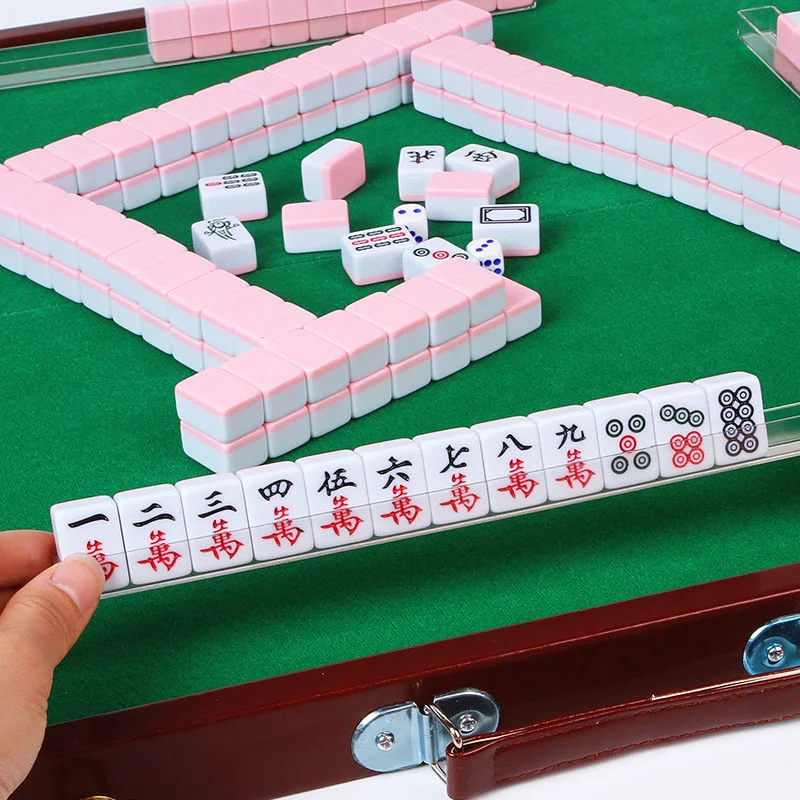 26mm Mini Mahjong Set Portable Travel Mahjong Game Set Mahjong tiles With pad Family Indoor Outdoor Camping Dormitory Board Game