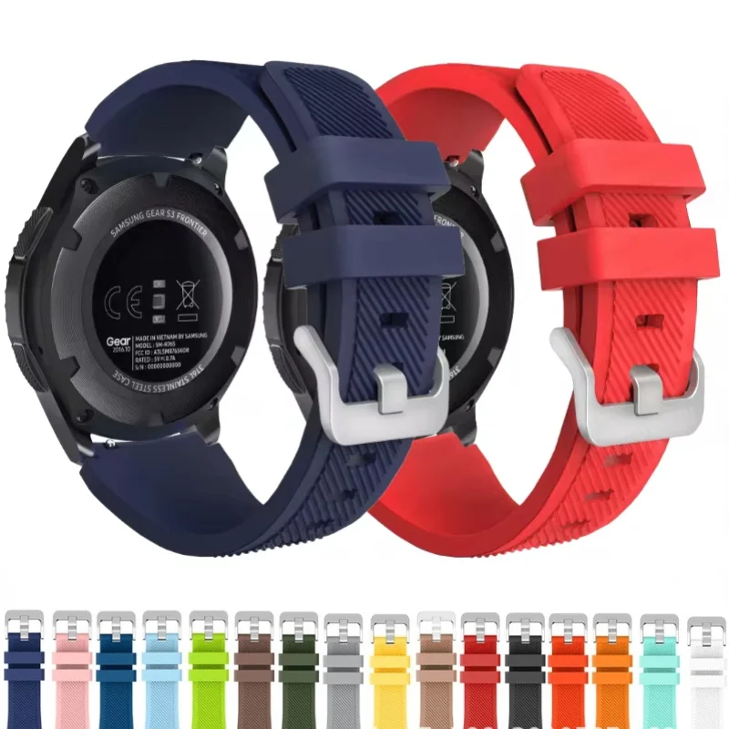 22mm Silicone Strap For Samsung Galaxy Watch 3 45mm/Gear S3 Huawei Watch 3 Pro/GT Sports Comfortable Band For Amazfit GTR3 47mm