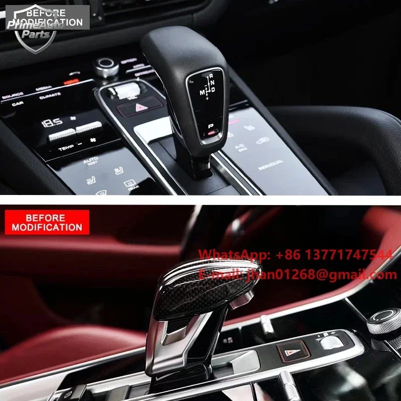 For 2018-2023 Cayenne Panamera 971 9Y0 Carbon Fibre Gear Lever 9YA Gear Shift Knob Perfect Shift Lever Shift Knob