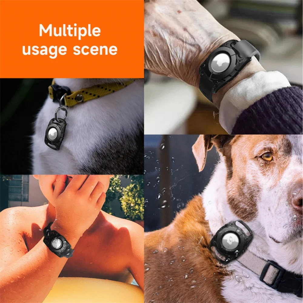 Protective Case for Apple AirTag Dog Cat Collar Keychain Tracker Waterproof Case for AirTag Pet Locator TPU Case Accessories