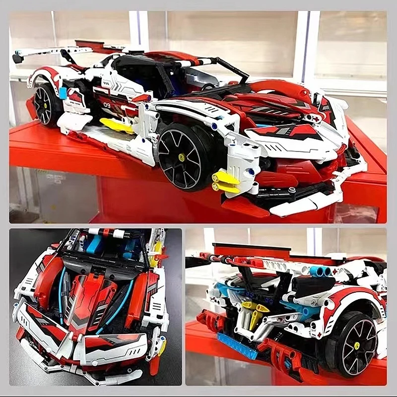 IM.MASTER 9809-2 MOC 1:10 Technical RC Drift Sports Car Building Blocks Bricks Puzzle Toy Christmas Birthday Gifts For Kids