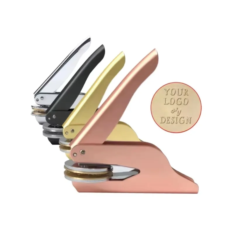 

Customized Hand Embosser Stamp Library Personalized Logo Picture Graduation Office Envelopes Hand Held Embosser Seal Gift Set