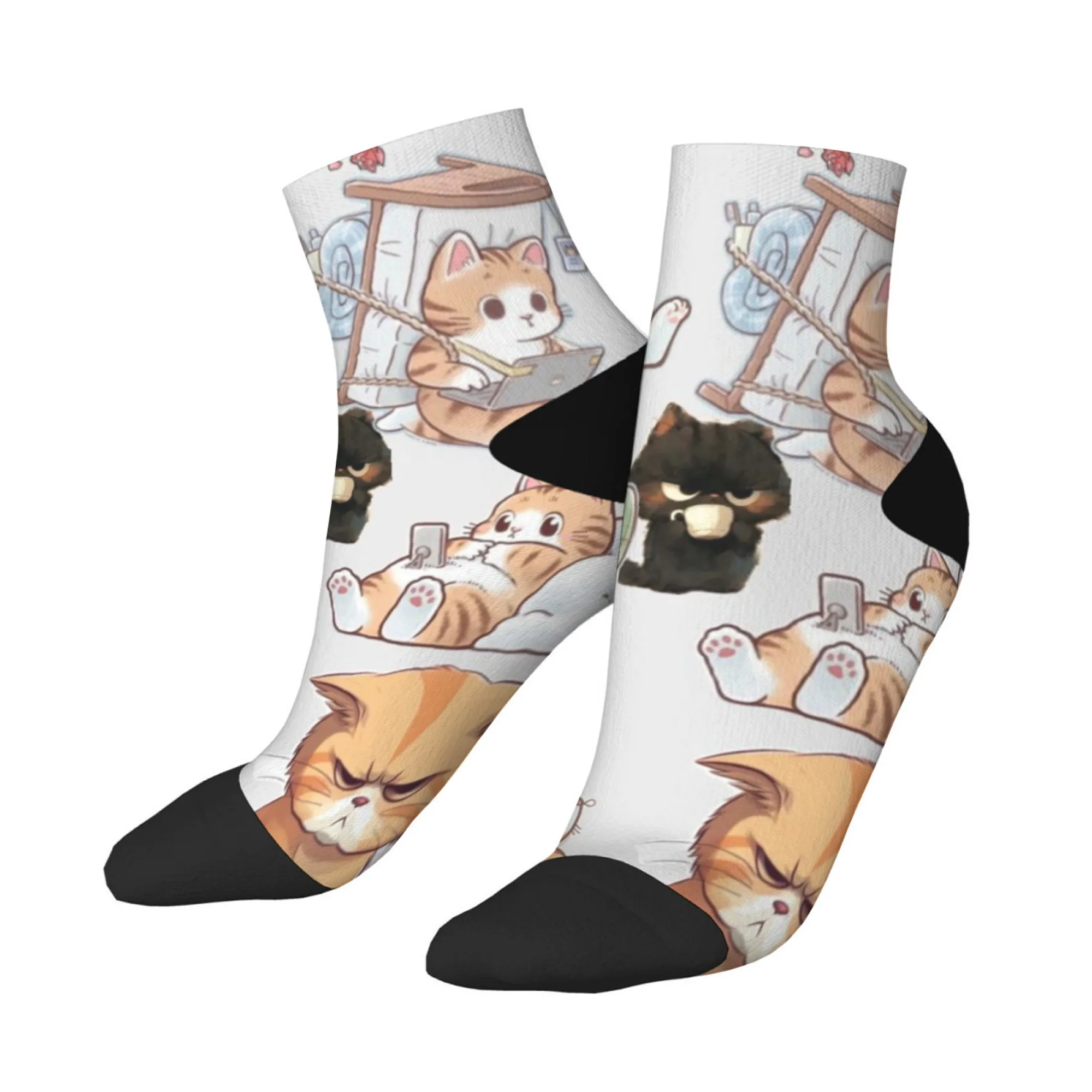Chaussettes courtes pour chat d'apprentissage, mélange de Polyester, confortables, décontractées, pour femmes et hommes, unisexes, douces, respirantes, légères, à la mode