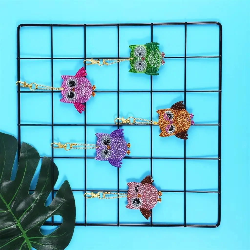 

Cartoon Owl DIY Diamond Painting Keyring Mosaic Embroidery Cross Stitch Bag Pendant Unique Birthday Gift