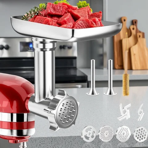 Metal Food Grinder Attachments for All KitchenAid Chef and Cuisinart Stand Mixers SM-50 Series. Meat Grinders, Sausage Stuff