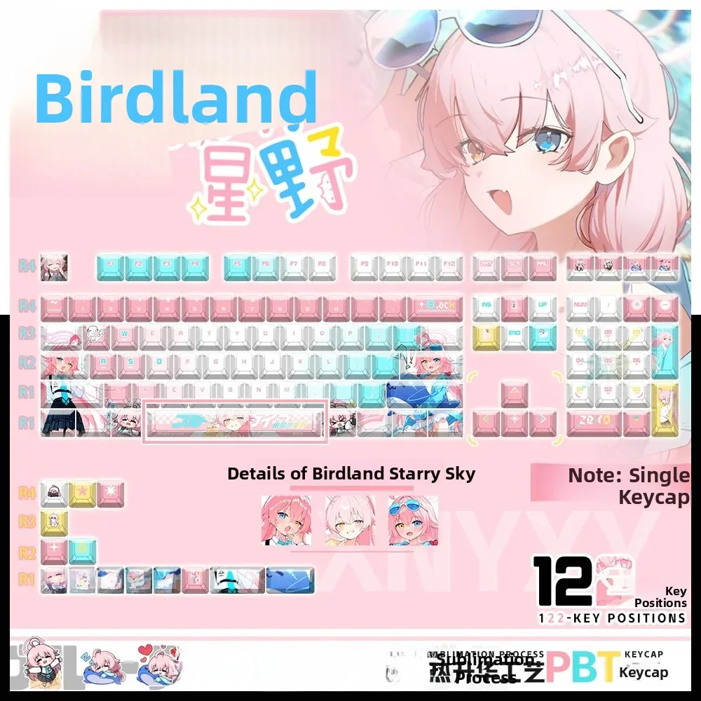 miao-wu-peripheriques-de-jeu-clavier-pbt-secondaire-avec-gravure-laterale-transparent-theme-de-jeu-d'anime-sur-le-theme-de-l'oiseau-nageur-et-du-champ-etoile