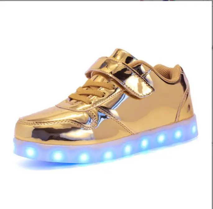 Children\'s Led Shoes Boys Girls Lighted Sneakers Glowing Shoes for Kid Breathable Casual Luminous Students bring light shoes Lar