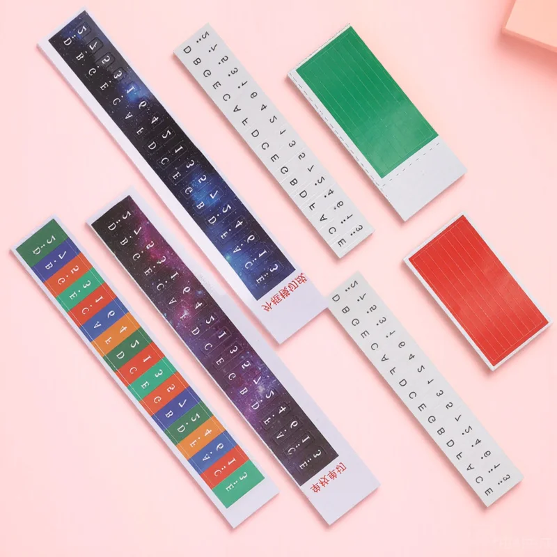 

5 Sets Thumb Piano Keyboard Stickers Lightweight Smooth Durable Note Decals Clear Removable Learning Stickers Beginner Piano