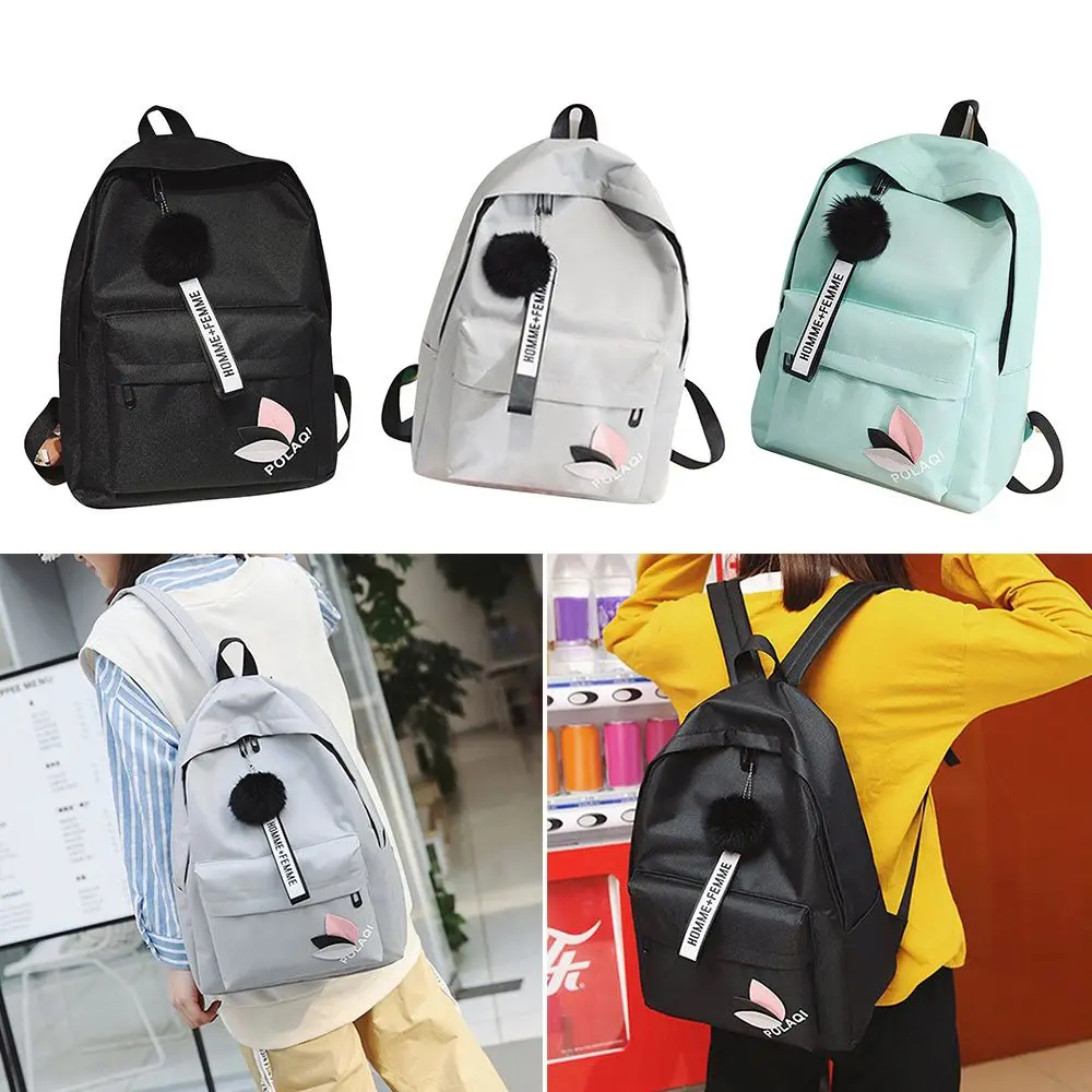 Printed Leaves Backpack Large Capacity Rucksack Zipper Portable Knapsack Female Shoulder Bag Simple Student Schoolbag