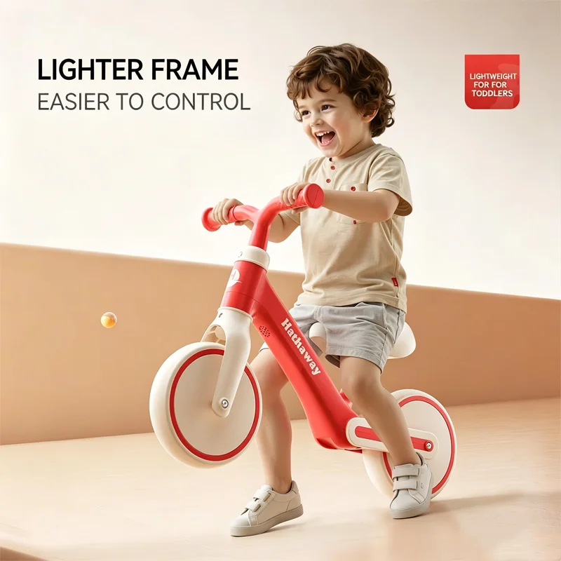 Balance Bike LED Flashing Wheels  No‑Pedal Walking Bicycle 135° Limit Steering Air‑Free Tires, Ergonomic Seat Outdoor Sports Toy