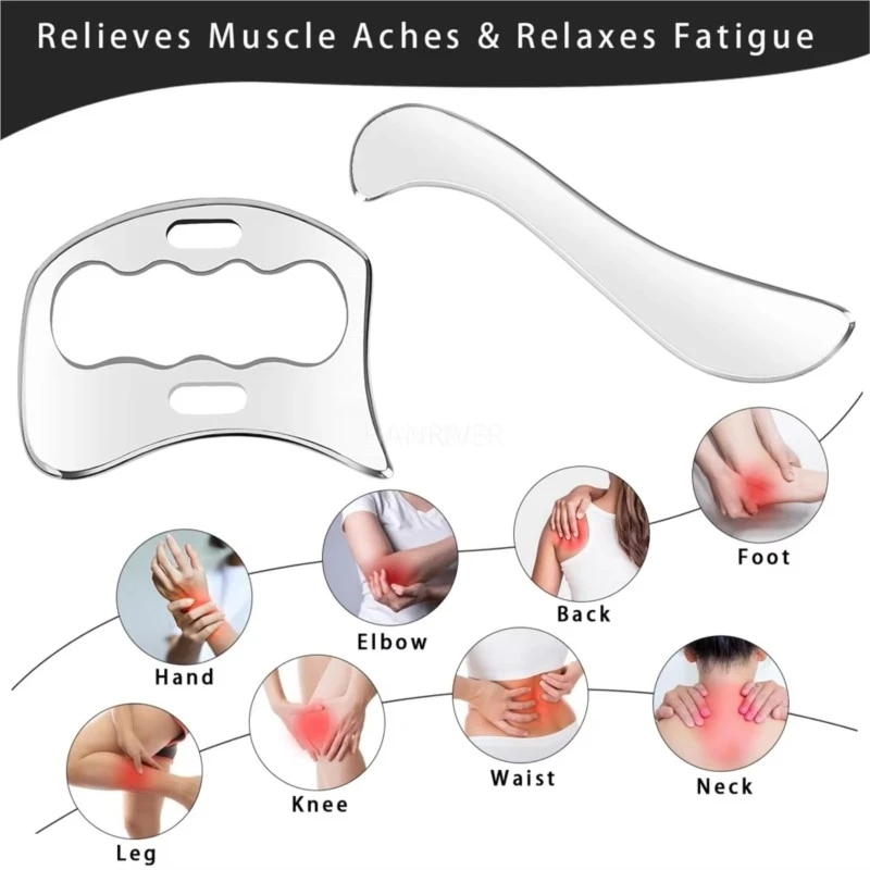 HANRIVER Muscle Scraper Tool Kit,Scraping Massage Tools for Physical Therapy, Massage Tool & GuaSha Massage Scraper Tool