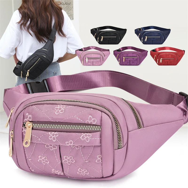 Women Plaid Waist Bag Female Oxford Waterproof Belt Bags Designer Crossbody Chest Bag Ladies Fashion Fanny Pack Banana Hip Purse