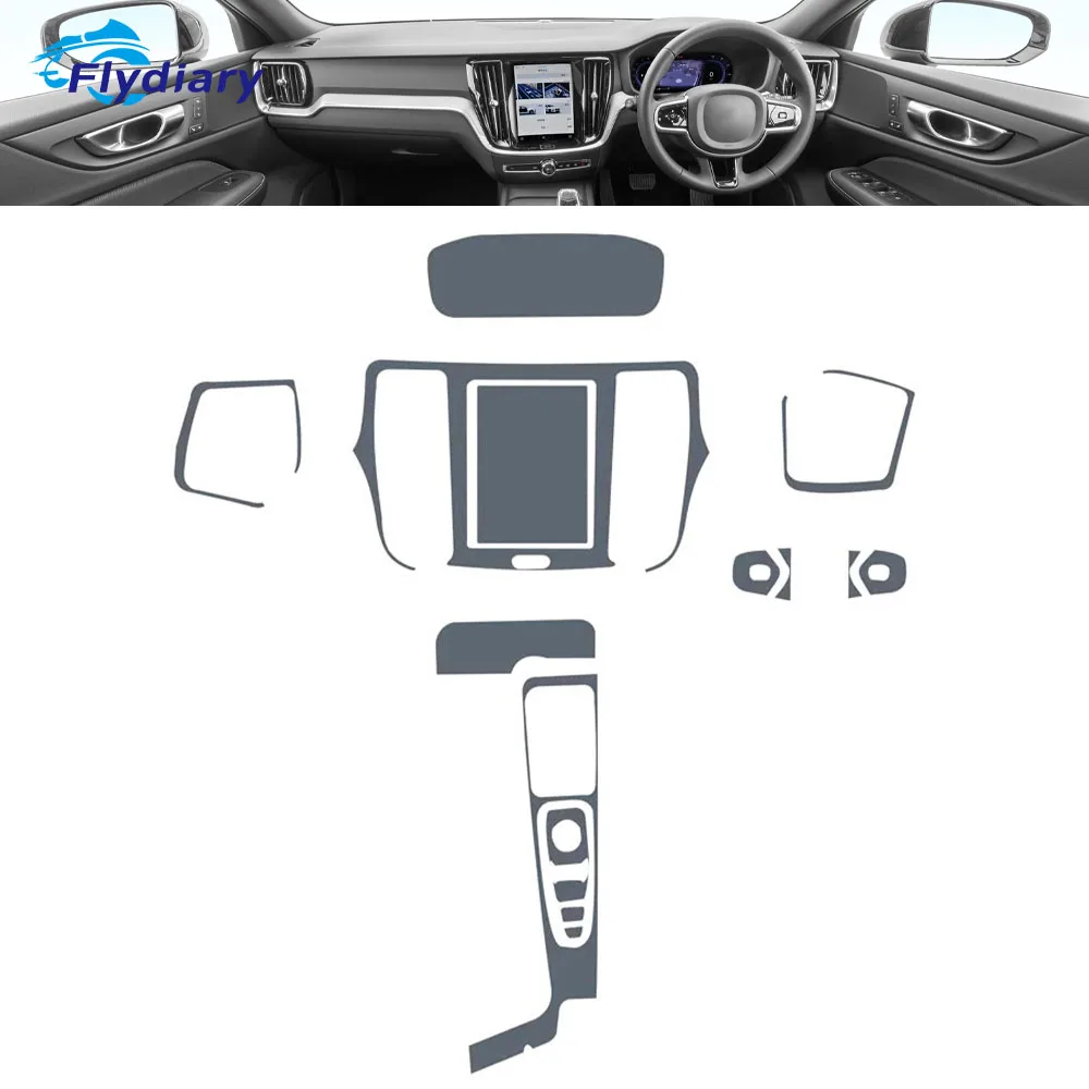 For Volvo V60 2020-2024 Car interior Center console transparent TPU Paint protective film Anti scratch sticker LCD screen PPF