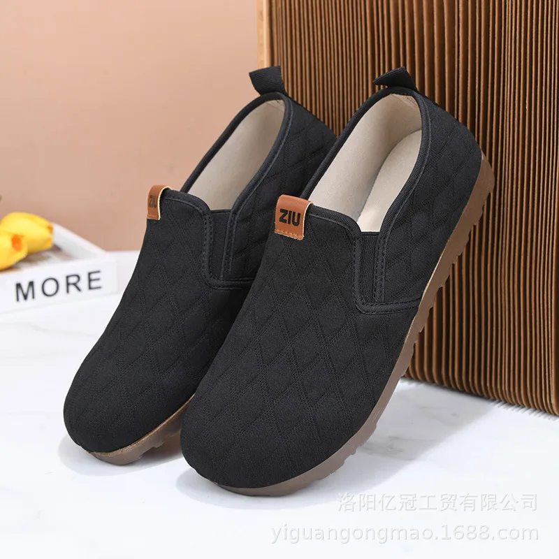 

Spring and Autumn New Women's Casual Shoes Breathable Soft Bottom Middle Aged and Elderly Outdoor Walking Shoes Lazy Bean Shoes