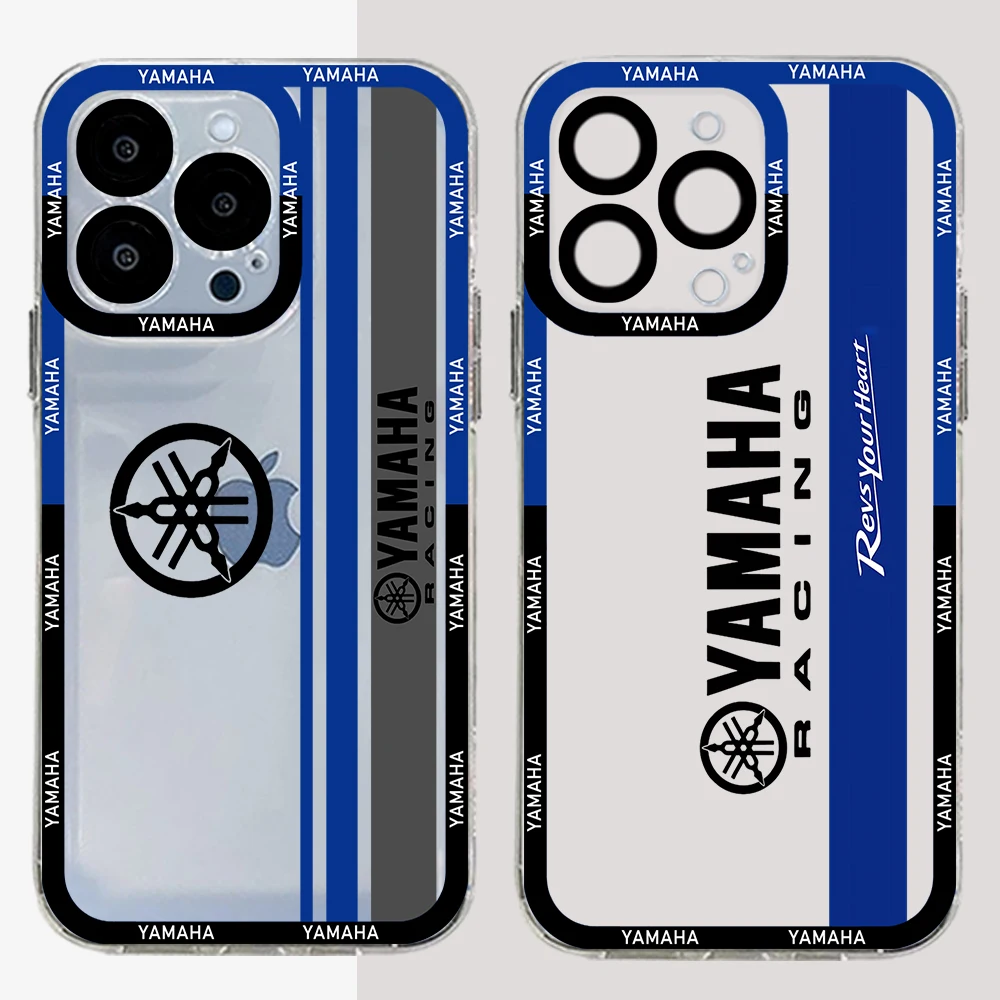 Custodia per telefono moto per iPhone 16 15 14 13 12 11 Mini Pro Max X XR XSMax 7 8 Plus SE20 YY-YamAhaS Cover trasparente