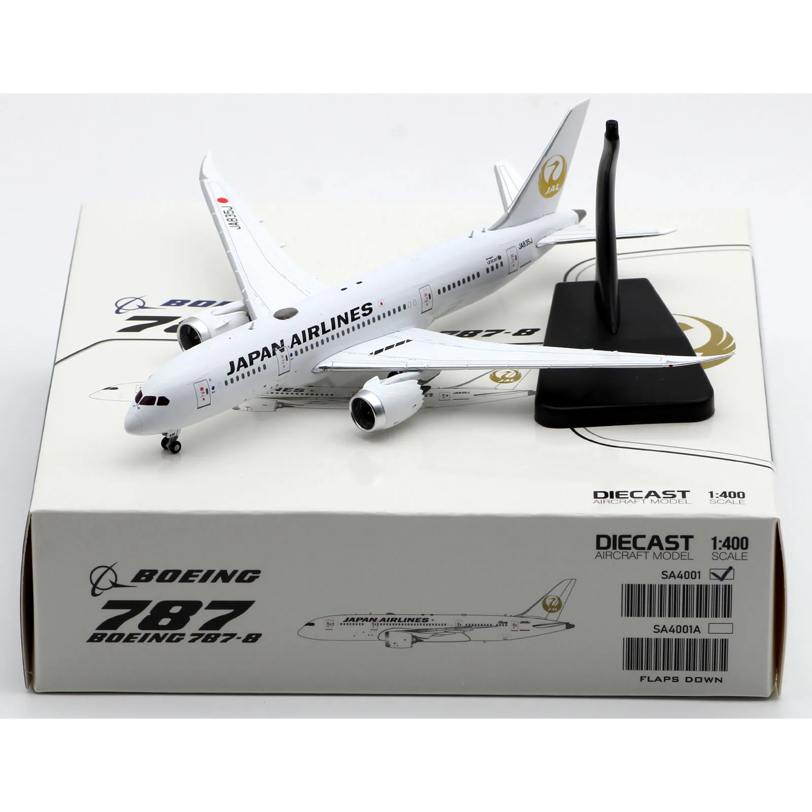 

SA4001 Alloy Collectible Plane Gift JC Wings 1:400 Japan Airlines JAL Boeing B787-8 Diecast Aircraft Jet Model JA835J With Stand