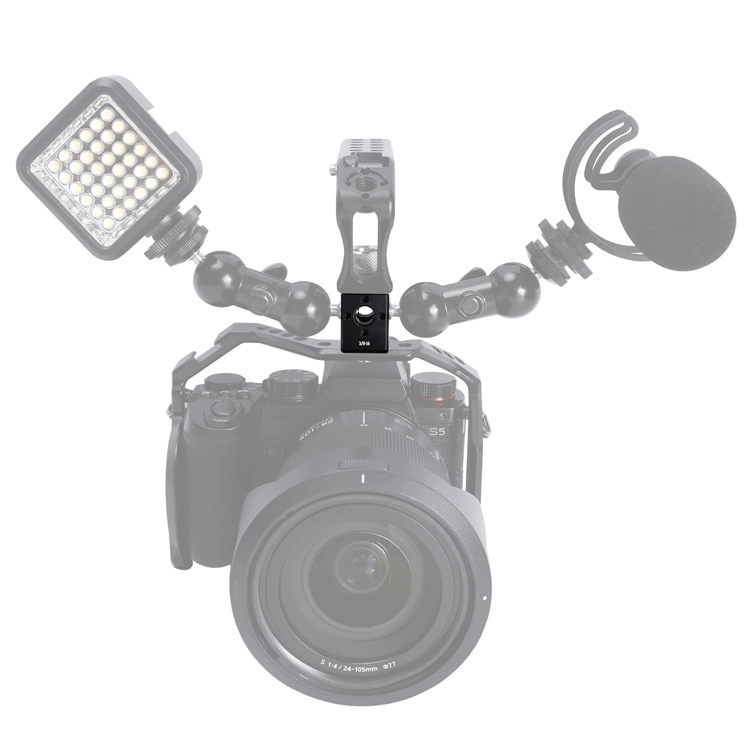 NICEYRIG Mini Cube Extension Bracket z otworami na śruby (3/8 i 1/4) Arri do mocowania, do eksploatacji z eksploatacji, lamp LED, mikrofonów — zdjęcie produktu 5